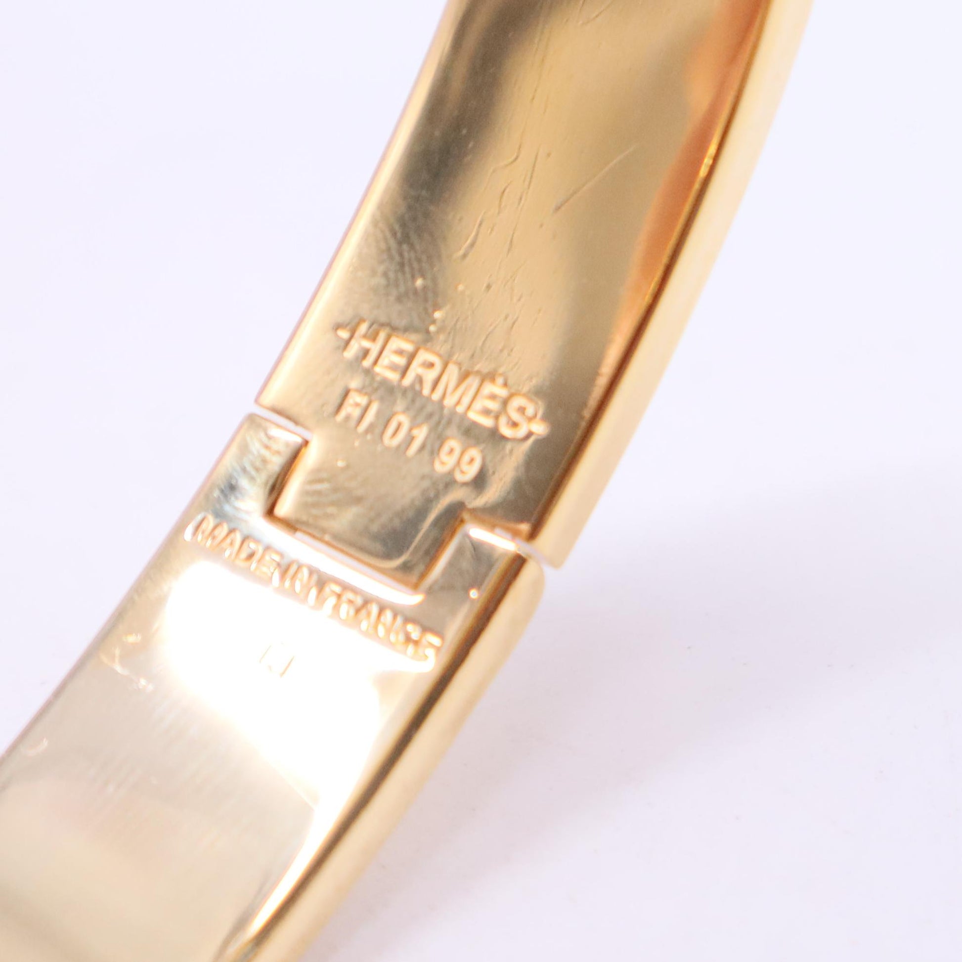 Hermes Enamel Narrow Clic Clac H Bracelet PM White twins W20306