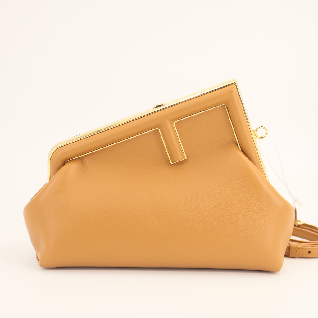 Fendi Shiny Nappa Small Fendi First Caramello twins