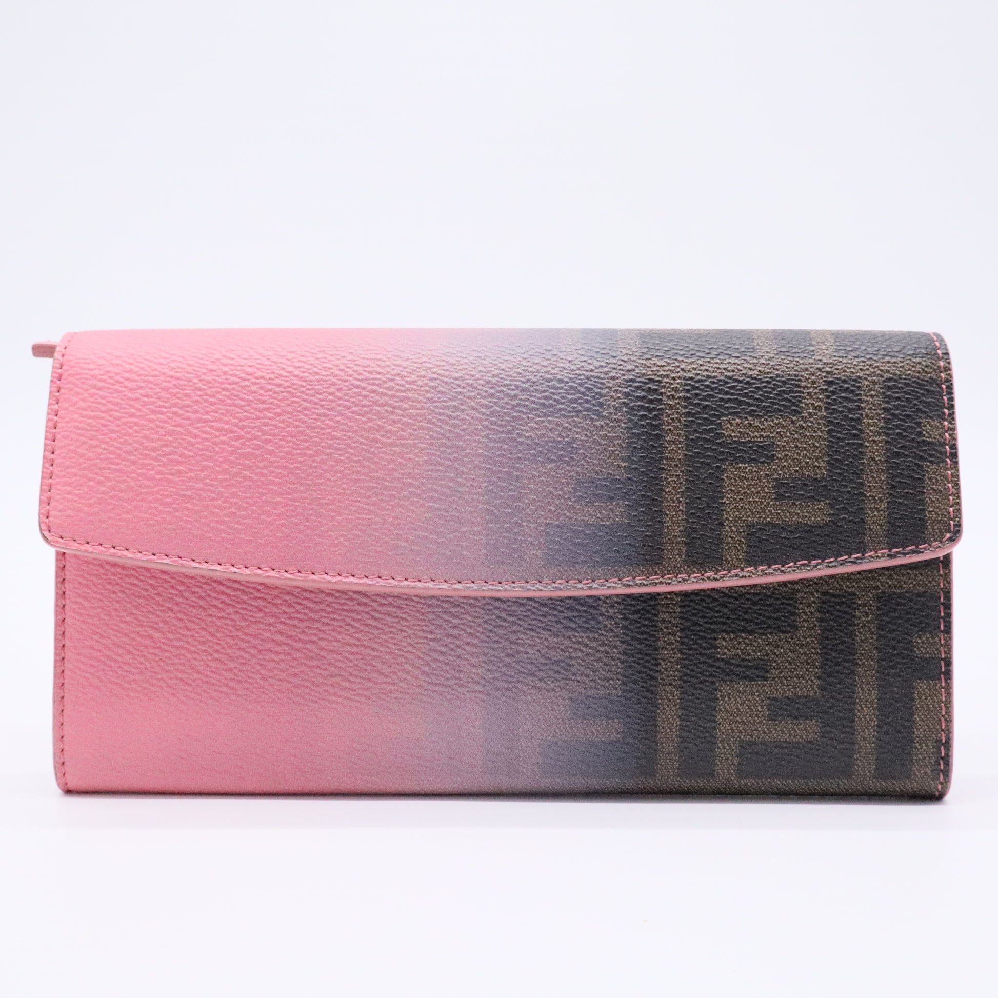 Pink Ombre Zucca Coated Canvas Continental Wallet