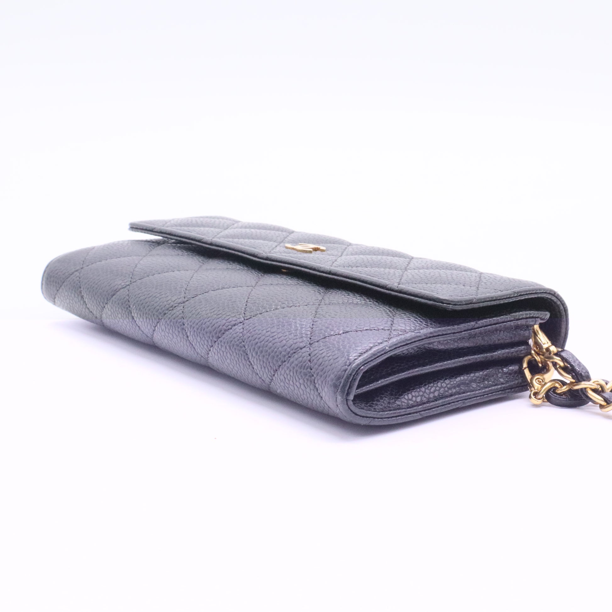 Caviar Skin Black Long Wallet Twins