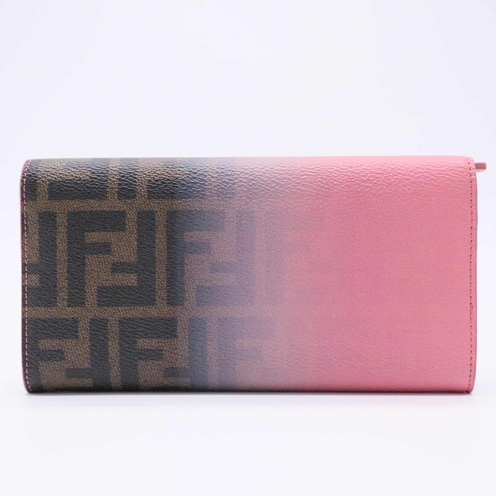 Pink Ombre Zucca Coated Canvas Continental Wallet