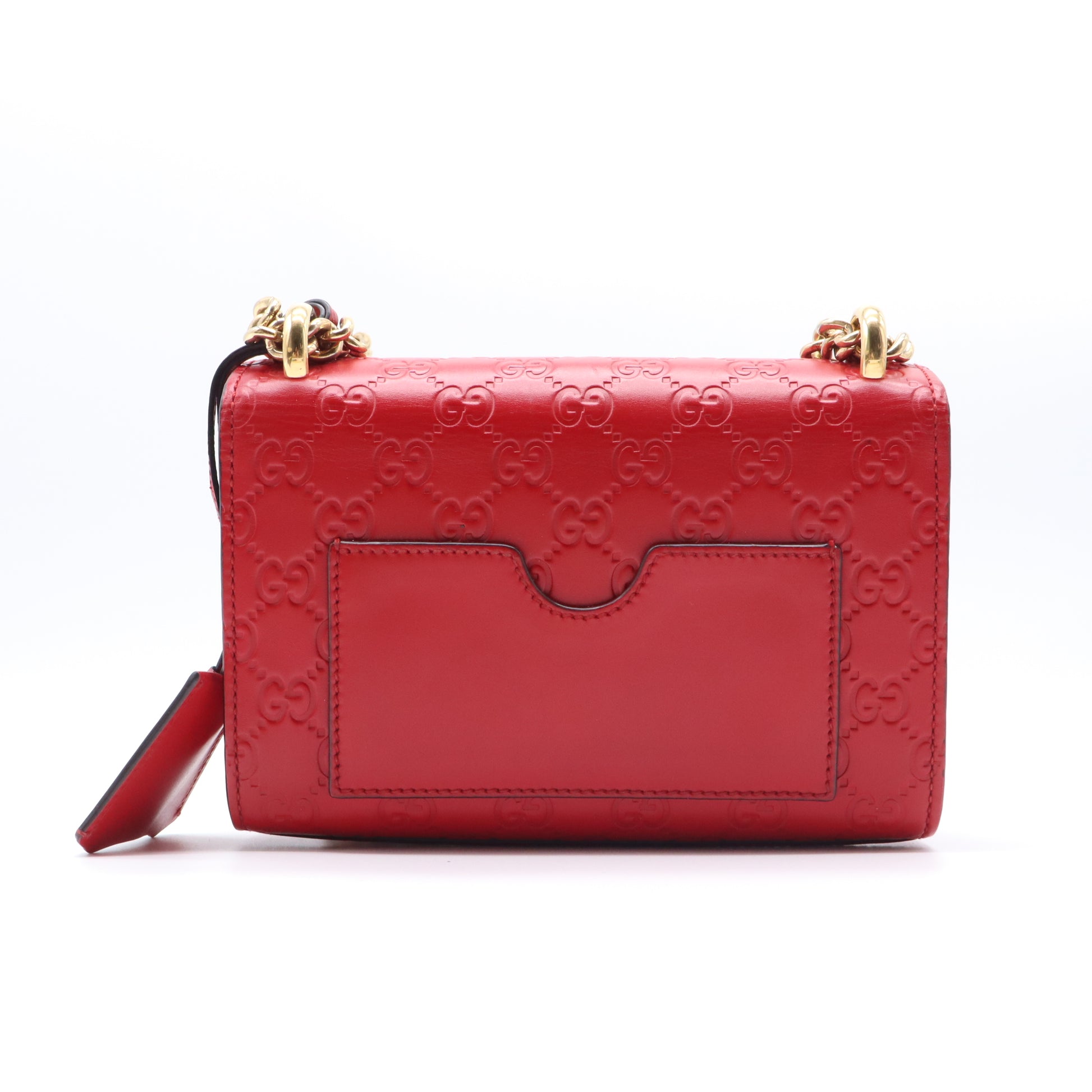 Guccissima Signature Small Padlock Top Handle Bag Hibiscus Red B21664