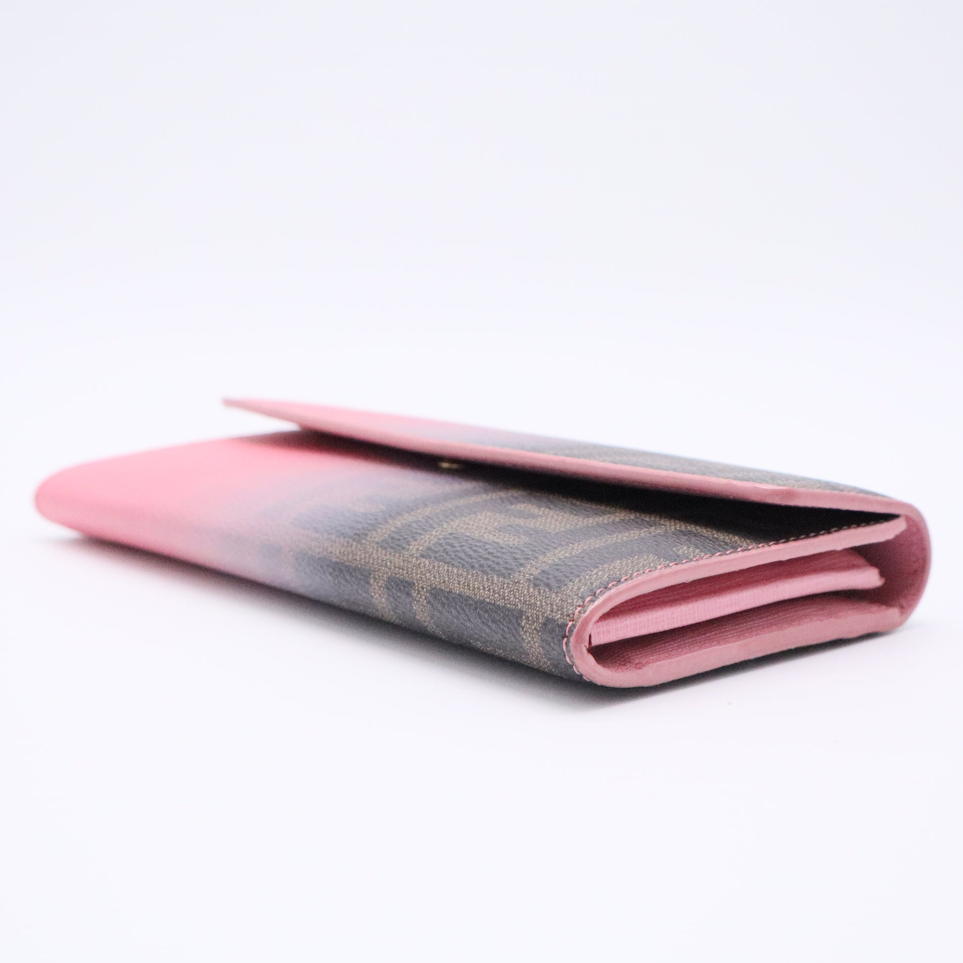 Pink Ombre Zucca Coated Canvas Continental Wallet