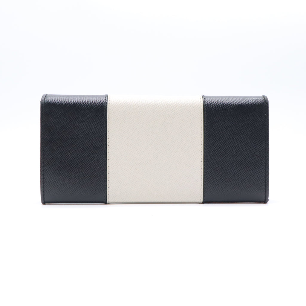 Prada Saffiano Leather Continental Wallet Black W21625