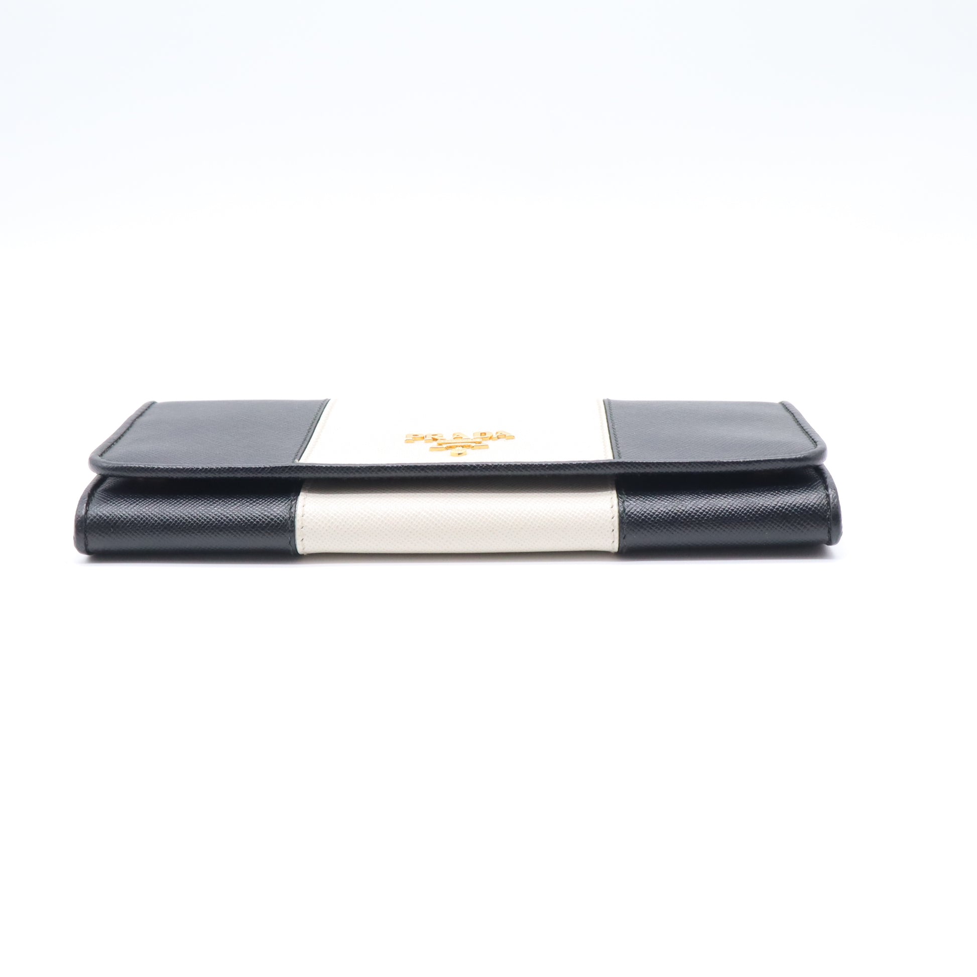 Prada Saffiano Leather Continental Wallet Black W21625