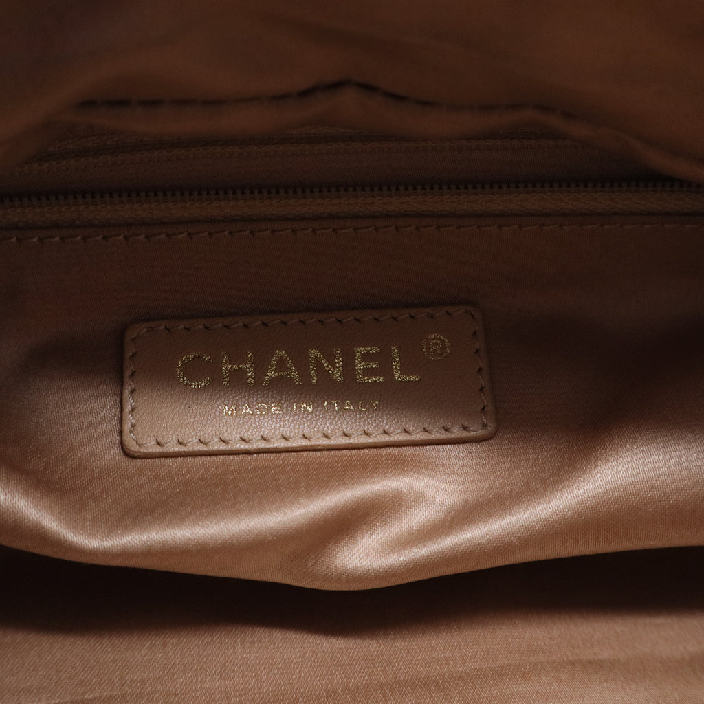 Chanel Calfskin Bubble Quilt Bowler Brown Twins B20291