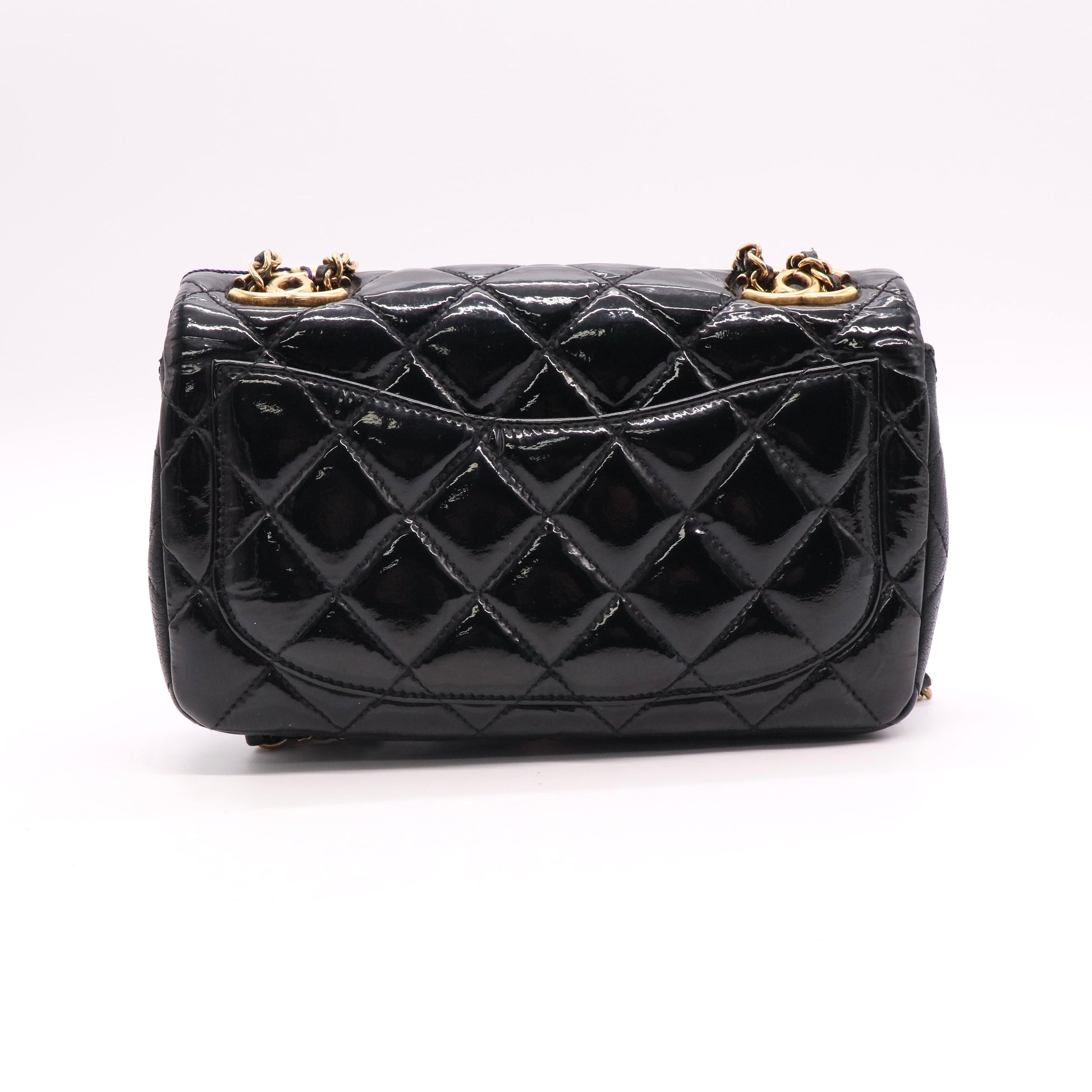 Chanel Patent Eyelet CC Flap Bag Twins
