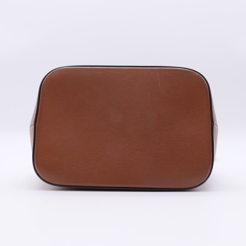 Smooth Calfskin Small Cuir Triomphe Bucket Bag Tan Twins