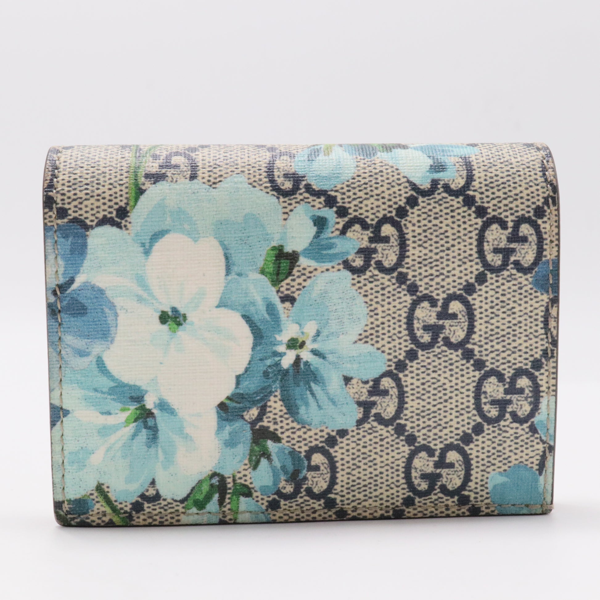 Chain Wallet Blooms Print GG Coated Canvas