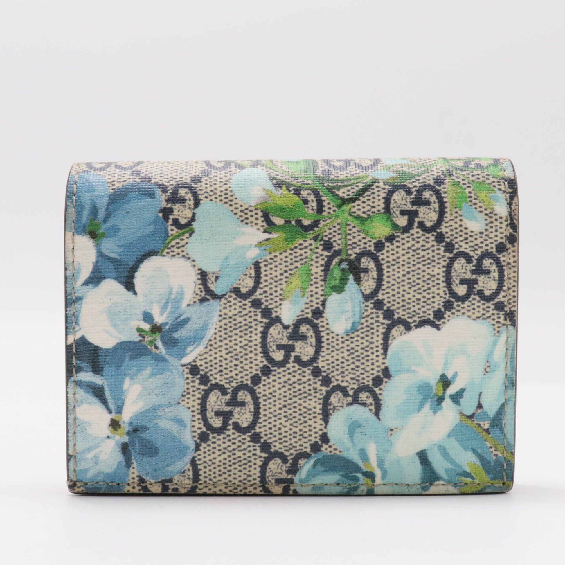 Chain Wallet Blooms Print GG Coated Canvas
