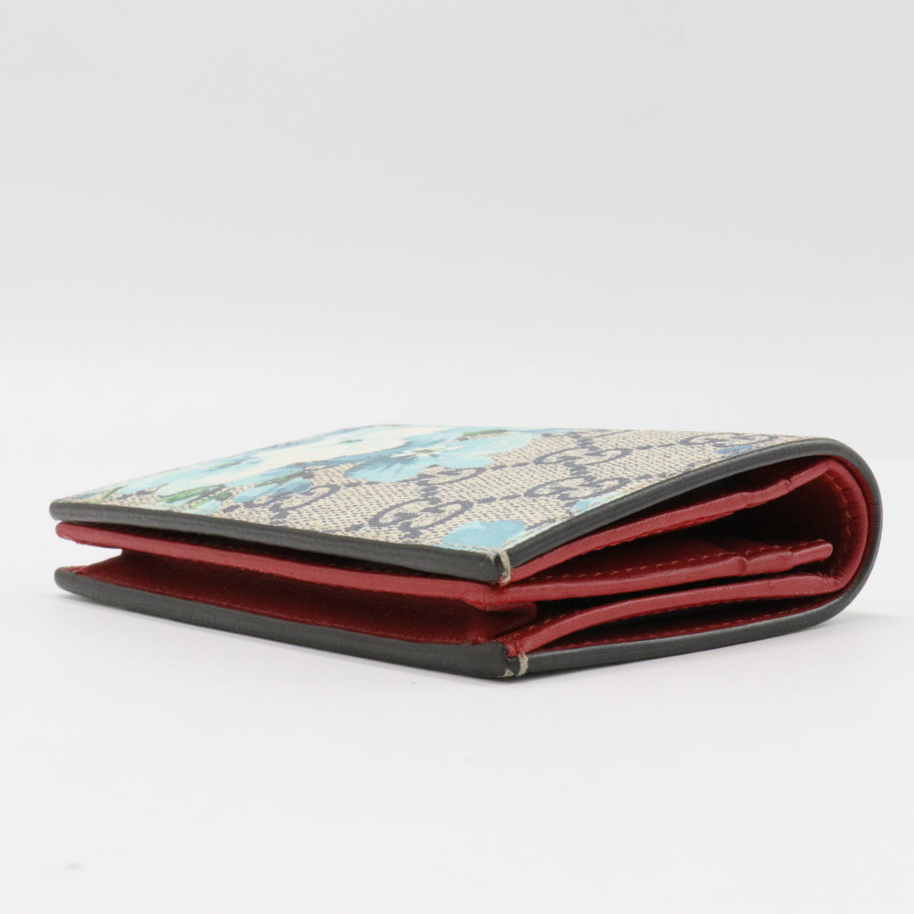 Chain Wallet Blooms Print GG Coated Canvas