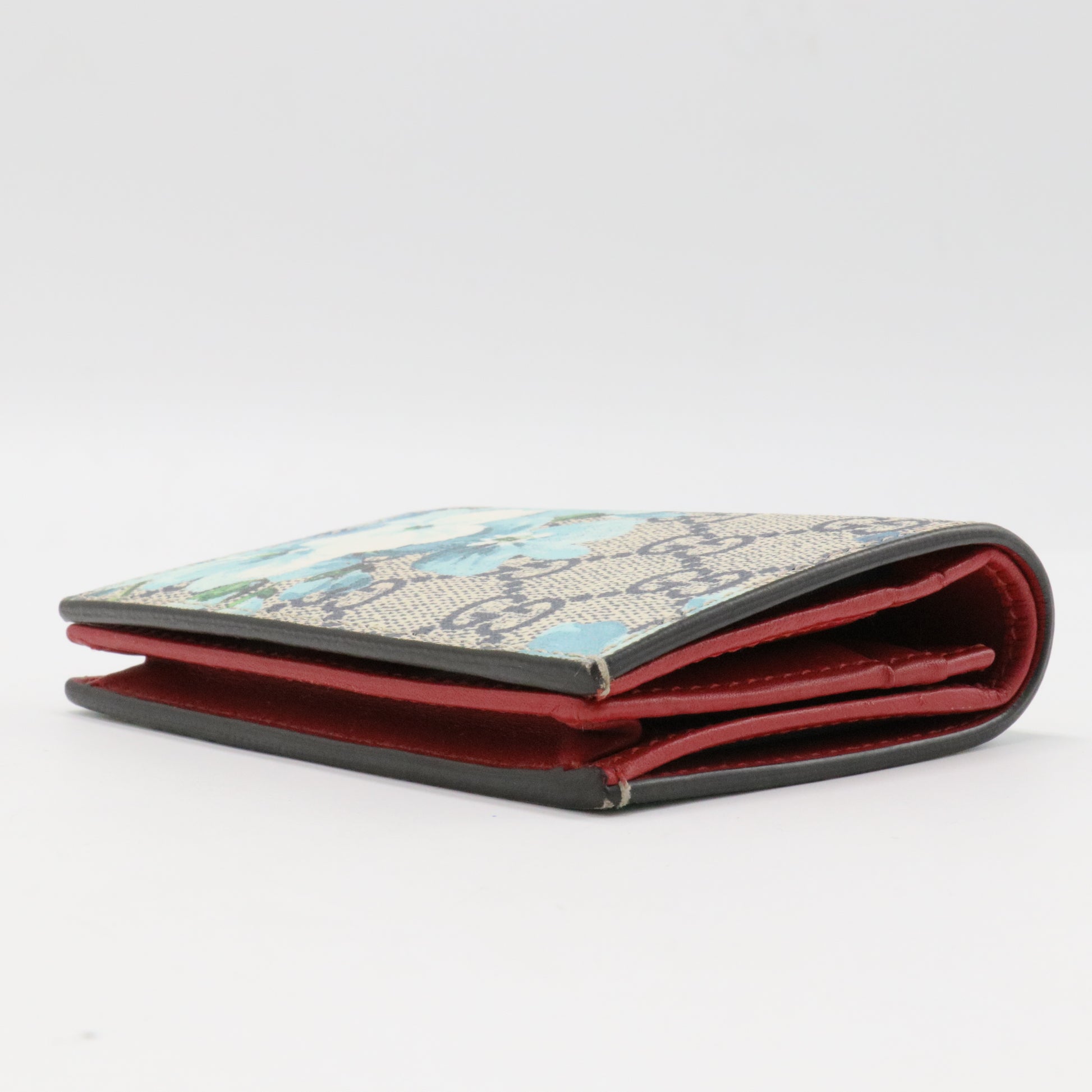Chain Wallet Blooms Print GG Coated Canvas