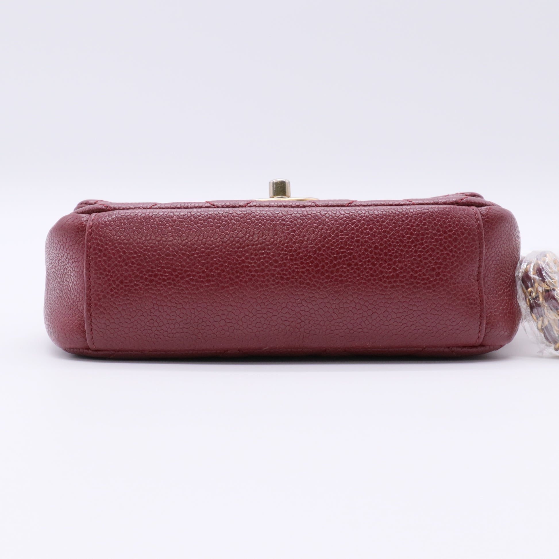 Caviar Quilted Mini Chain Soul Flap Burgundy twins