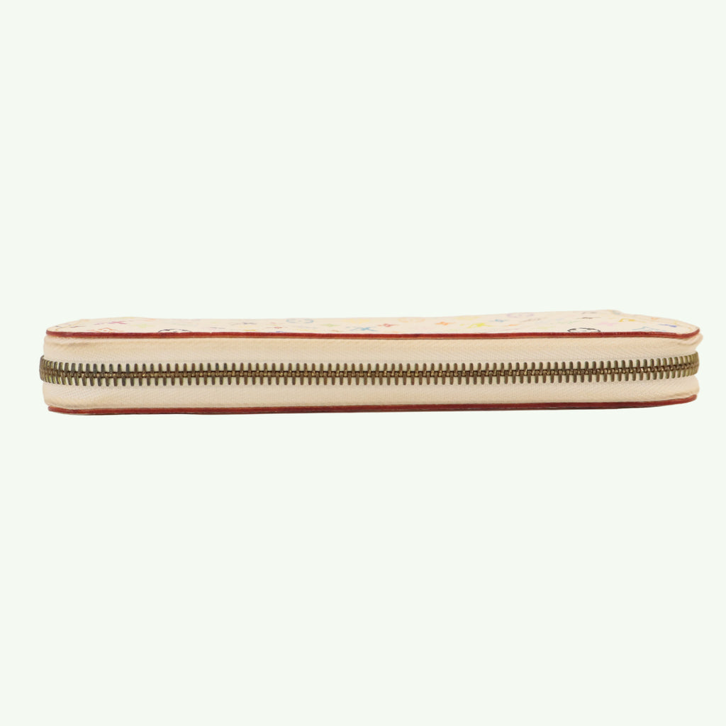 Louis Vuitton White Monogram Multicolor Zippy Wallet Zip Around twins