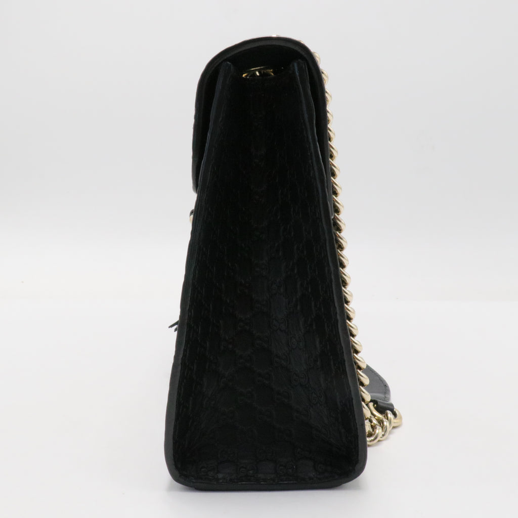 Microguccissima Medium Emily Chain Shoulder Bag Black