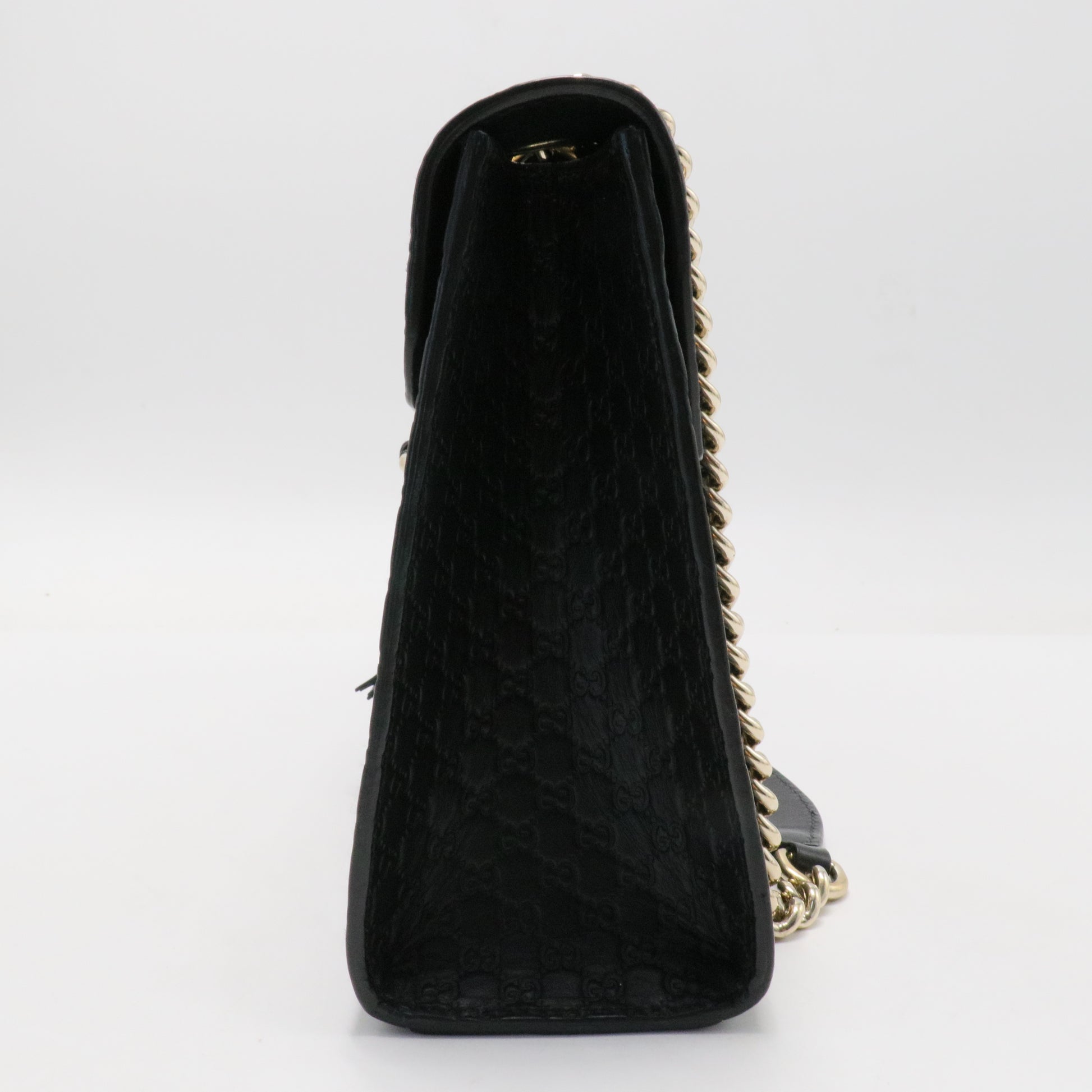 Microguccissima Medium Emily Chain Shoulder Bag Black