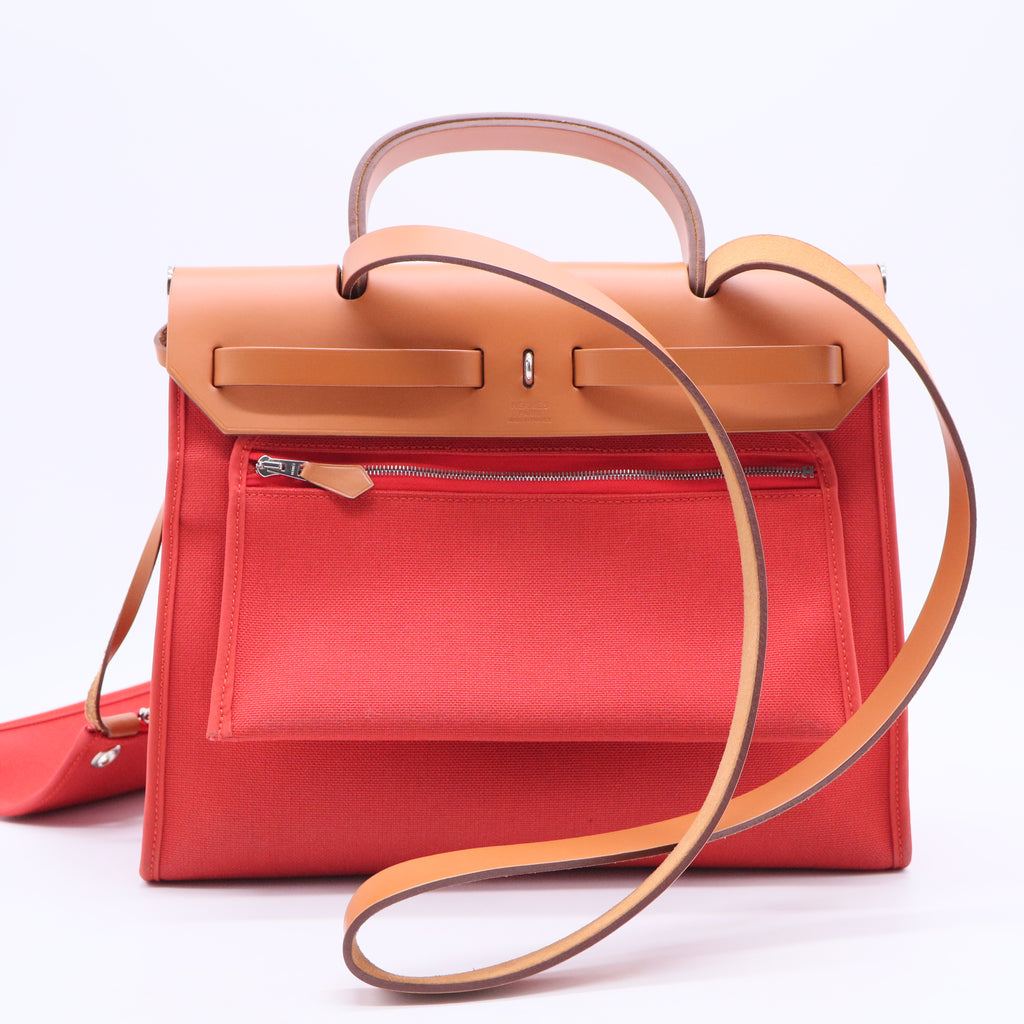 Bougainvillea Canvas and Leather Herbag Zip Bag B20349