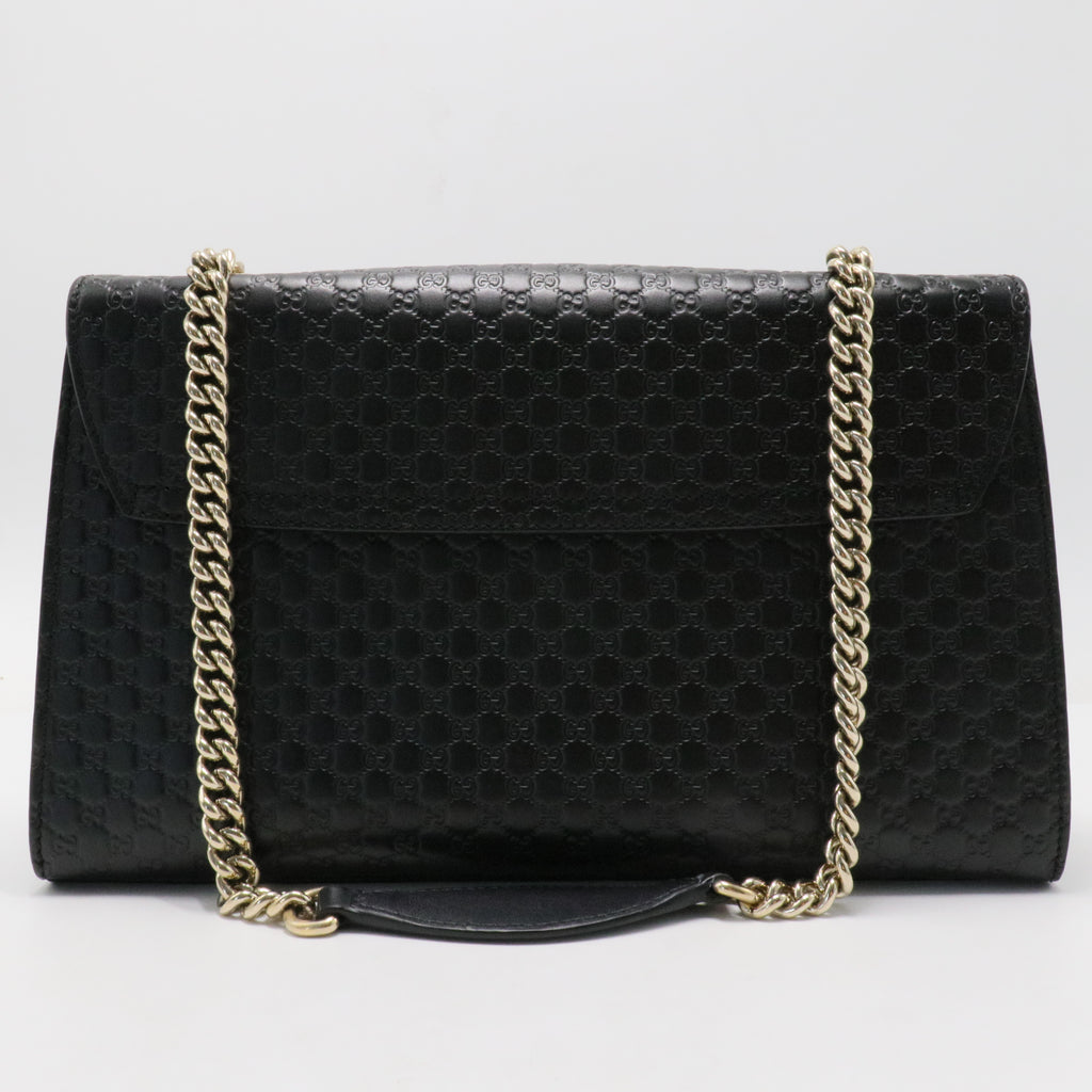 Microguccissima Medium Emily Chain Shoulder Bag Black
