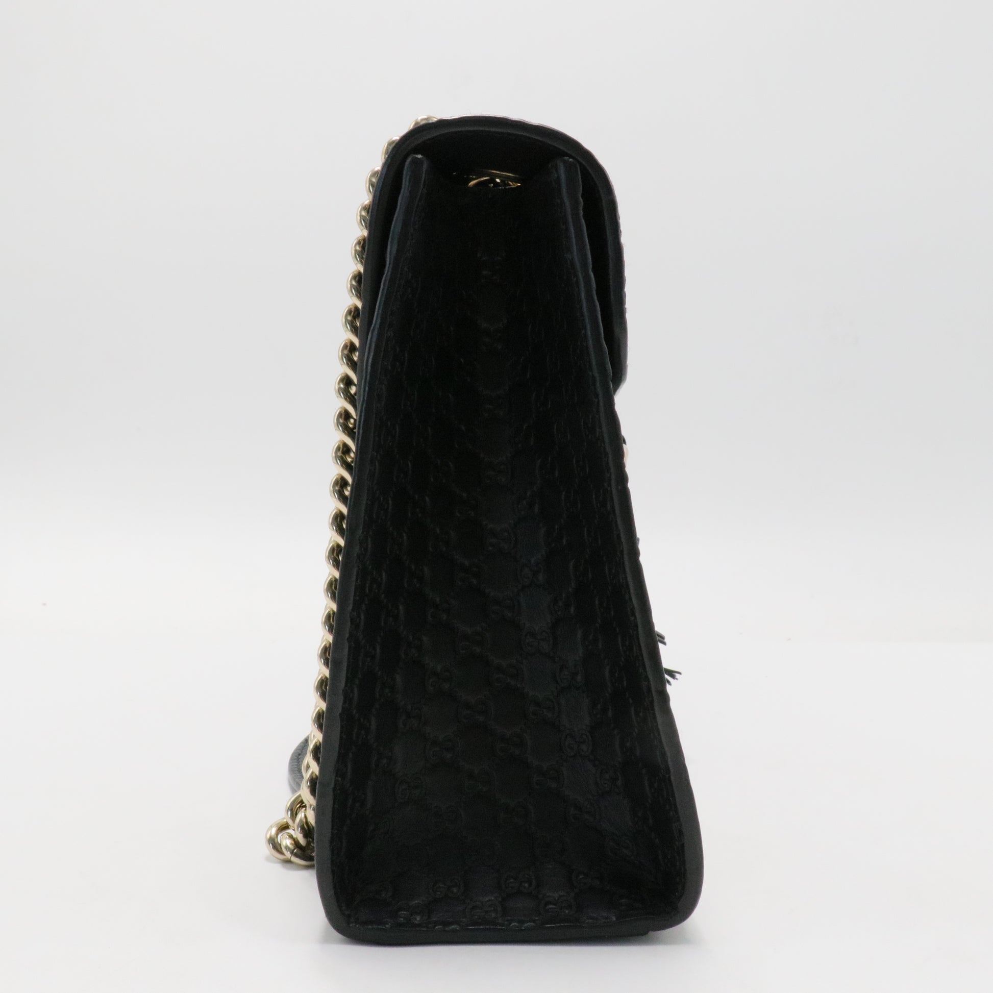 Microguccissima Medium Emily Chain Shoulder Bag Black