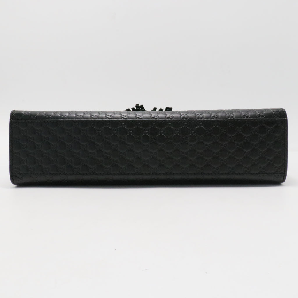 Microguccissima Medium Emily Chain Shoulder Bag Black