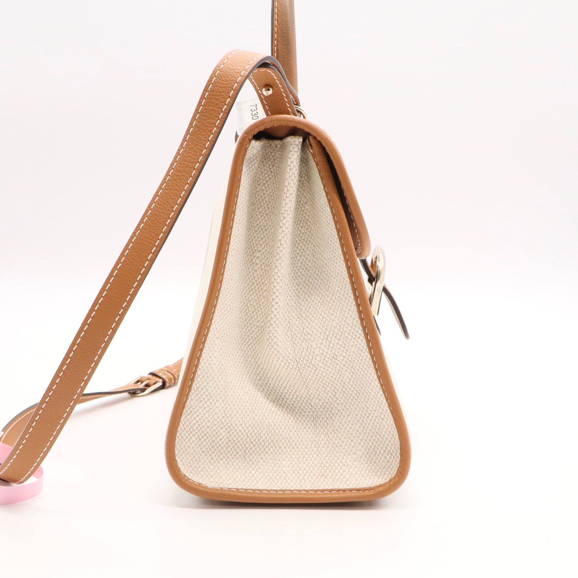 Delvaux Ivory/Vegetal Toile Sangle Brillant MM Bag twins