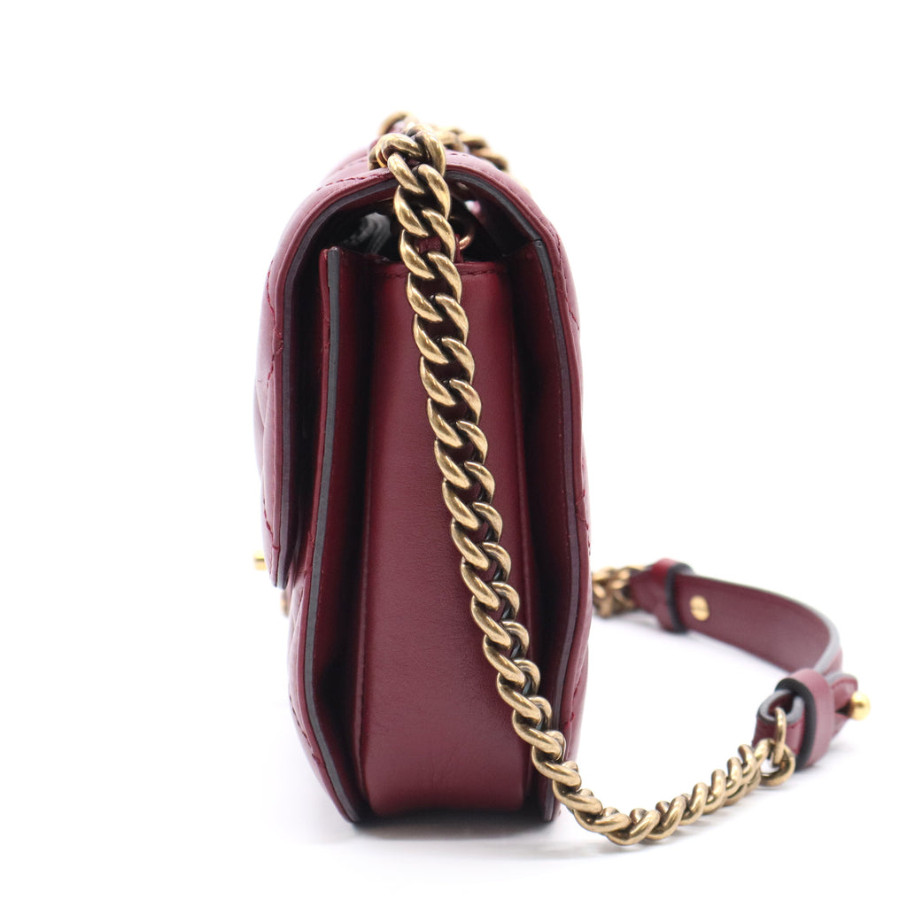 Calfskin Perfect Edge Medium Flap Burgundy