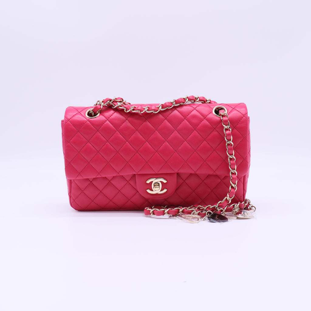 Chanel Classic Medium Flap Bag with Valentine Heart Charms B22288
