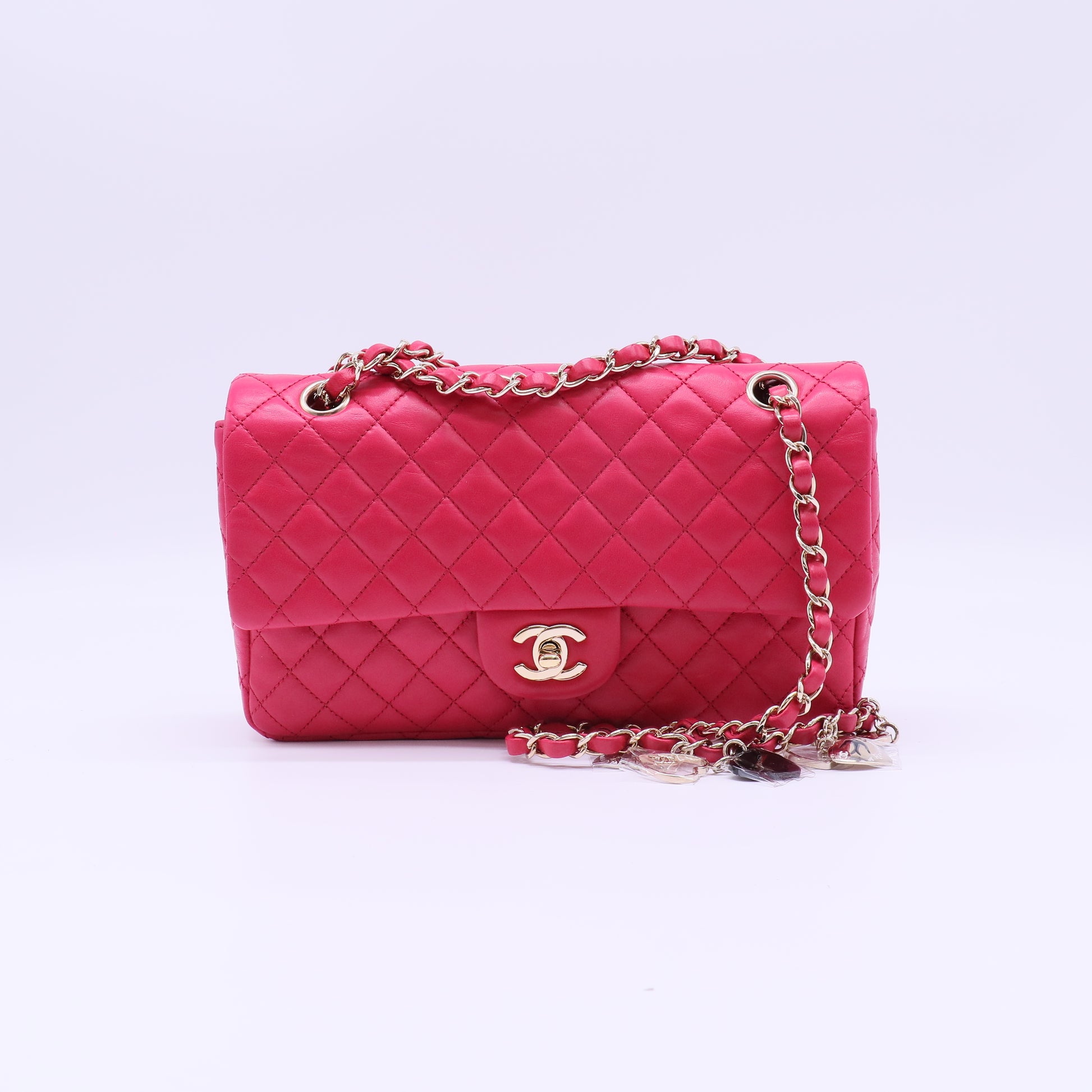 Chanel Classic Medium Flap Bag with Valentine Heart Charms B22288