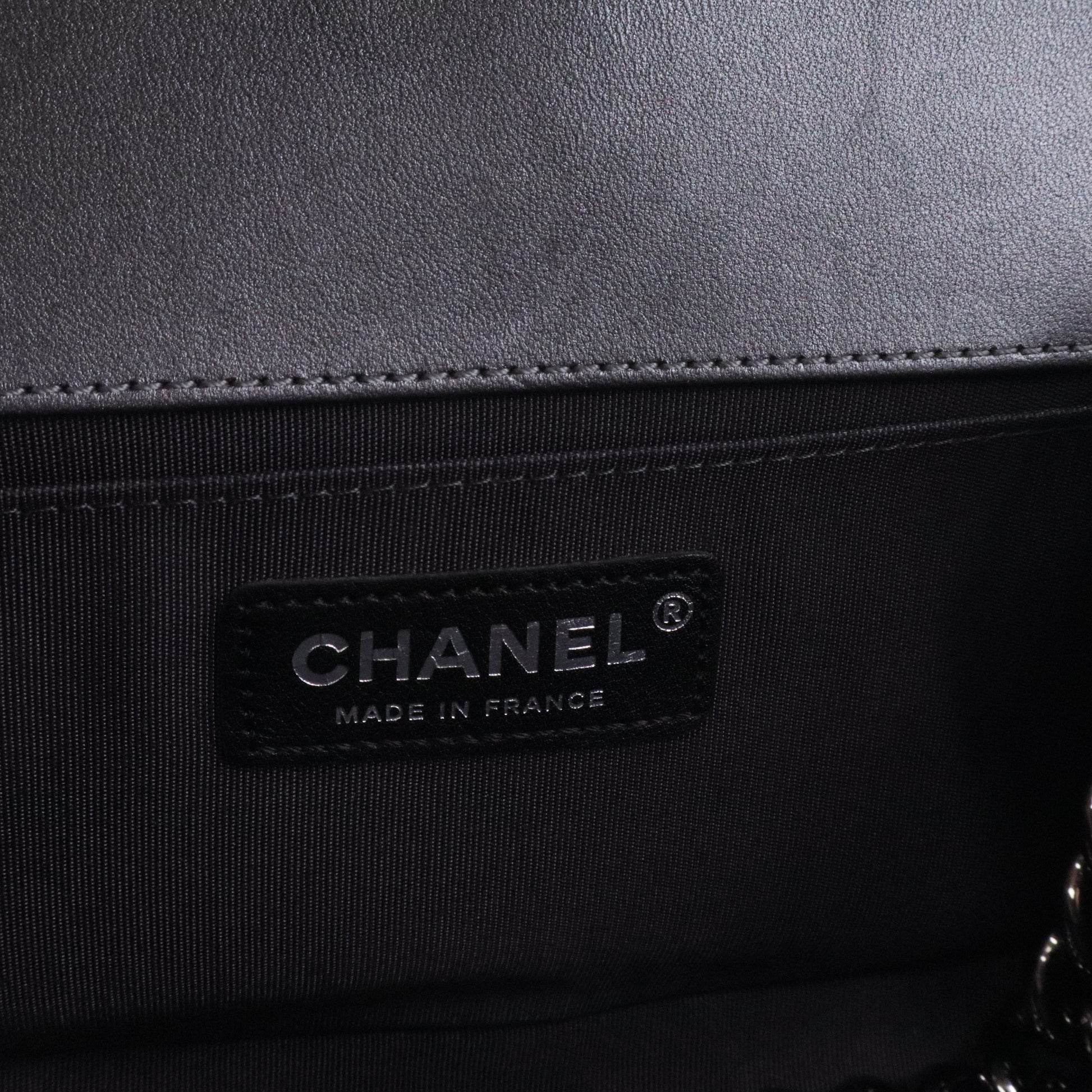 Chanel Boy Flap Bag Braided Patent and Calfskin Medium twins