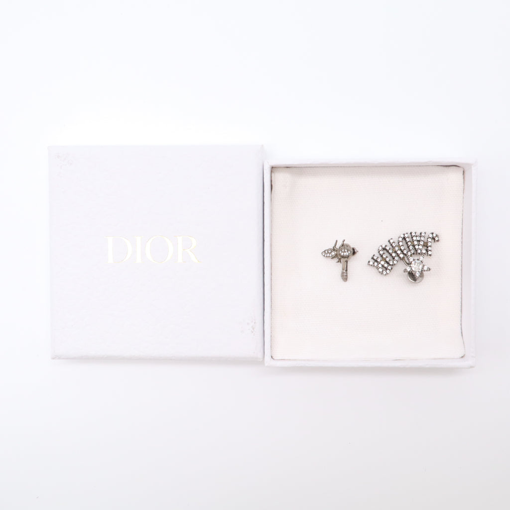 Dior Petit CD Bee Fan Asymmetric Stud Earrings W21609