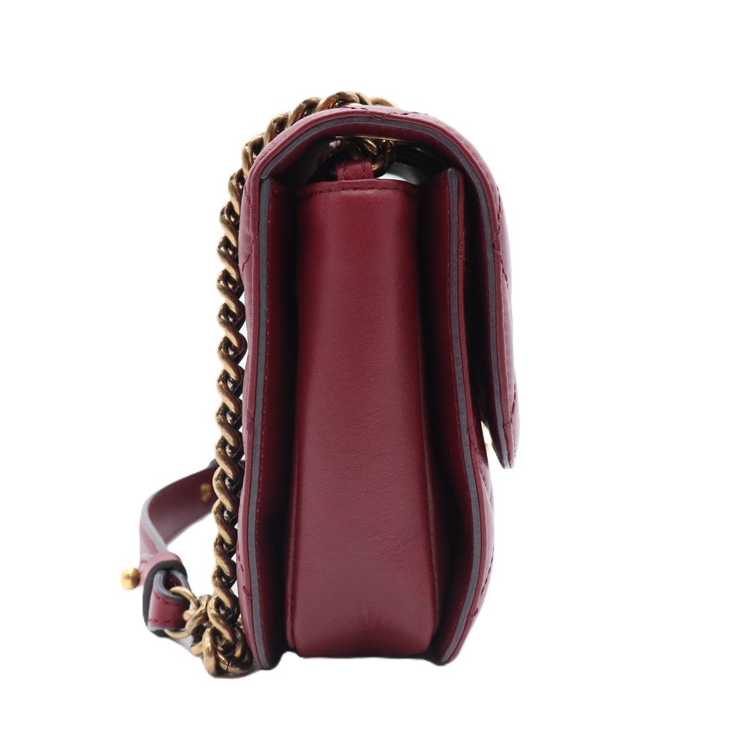 Calfskin Perfect Edge Medium Flap Burgundy