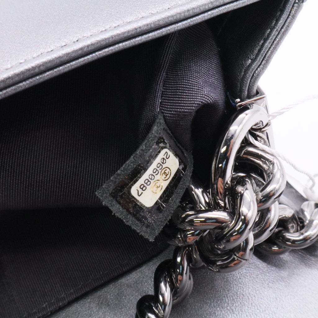 Chanel Boy Flap Bag Braided Patent and Calfskin Medium twins