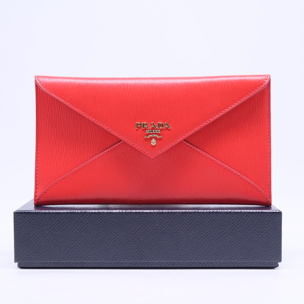 Red Vitello Move Leather Envelope Wallet W20381