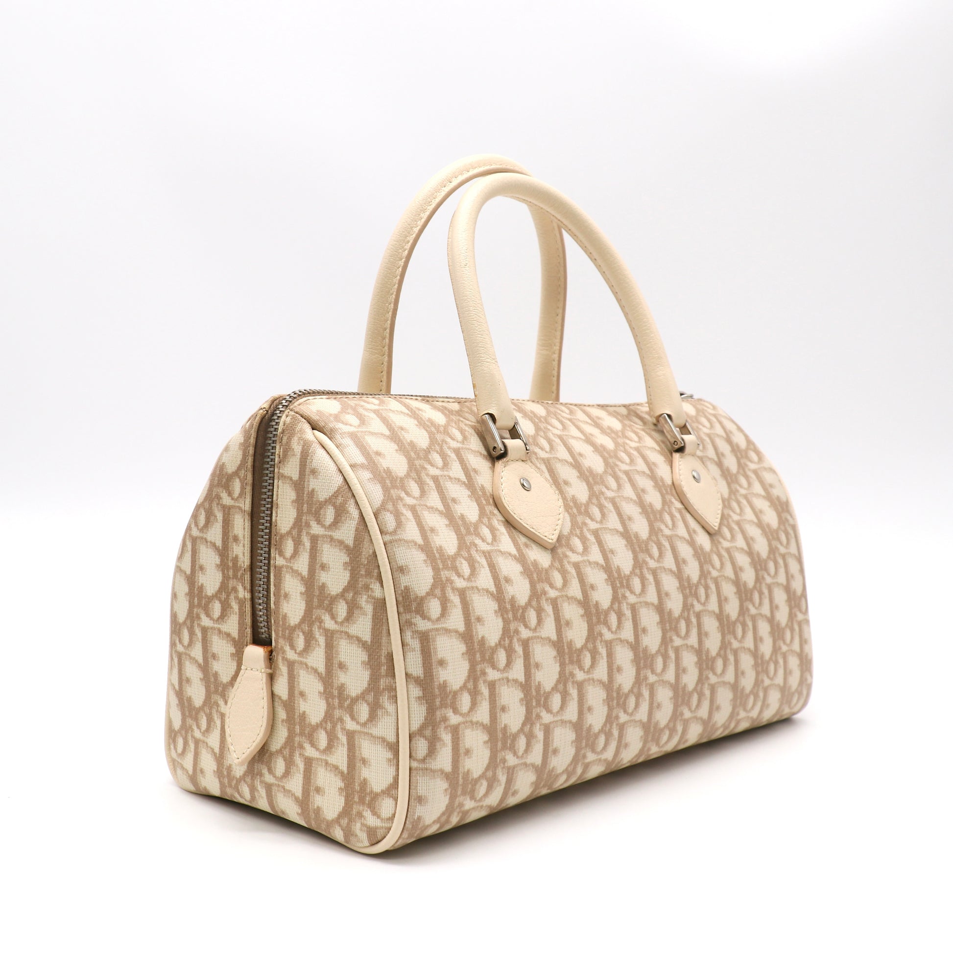 Christian Dior Beige Diorissimo Embroidered Flowers Tote Bag Twins LDJ5037