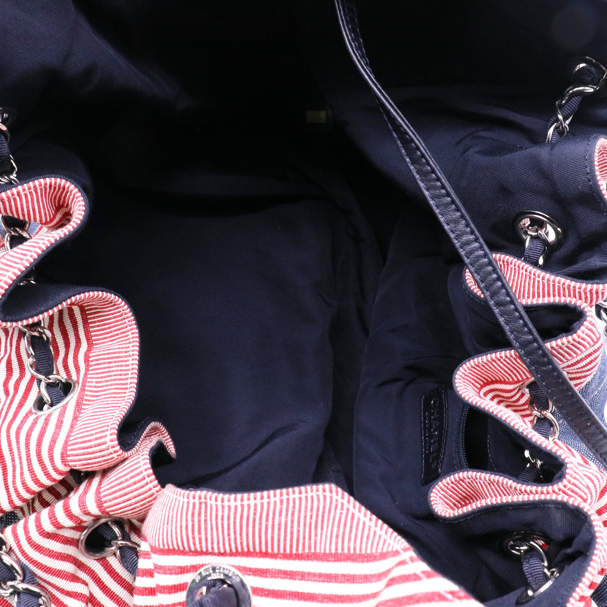 Chanel Coco Cabas Denim Drawstring Tote Bag twins B22363
