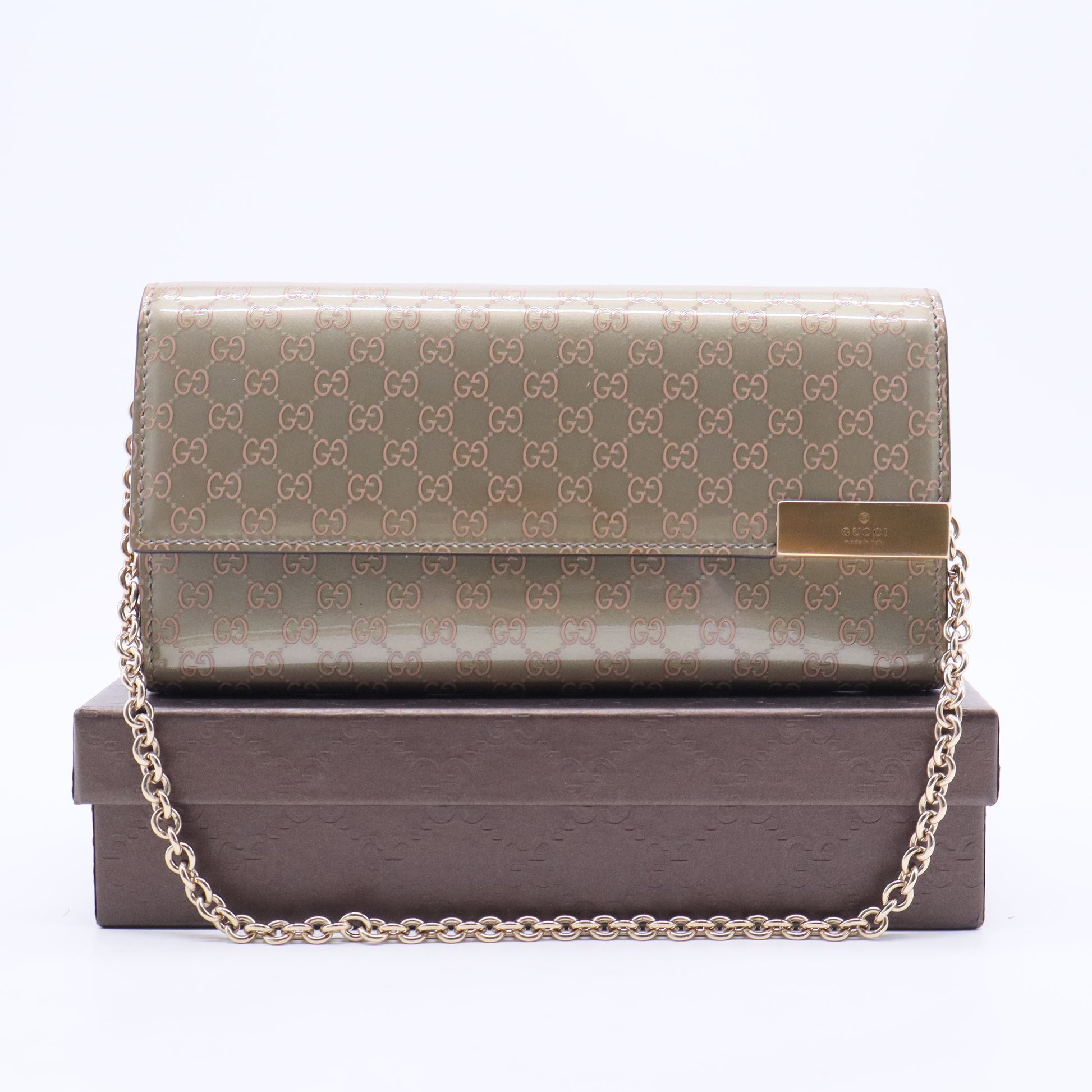 Micro Guccissima Chain Wallet Golden W20391
