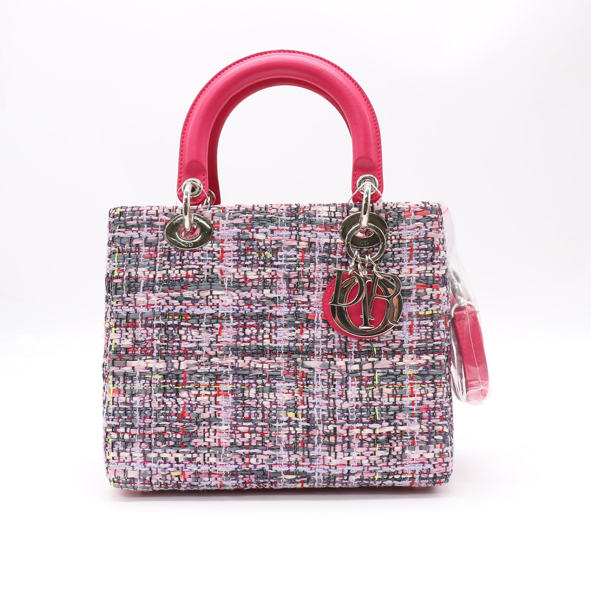 Christian Dior Lady Dior Bag Tweed With Leather Bag Twins LDJ5035