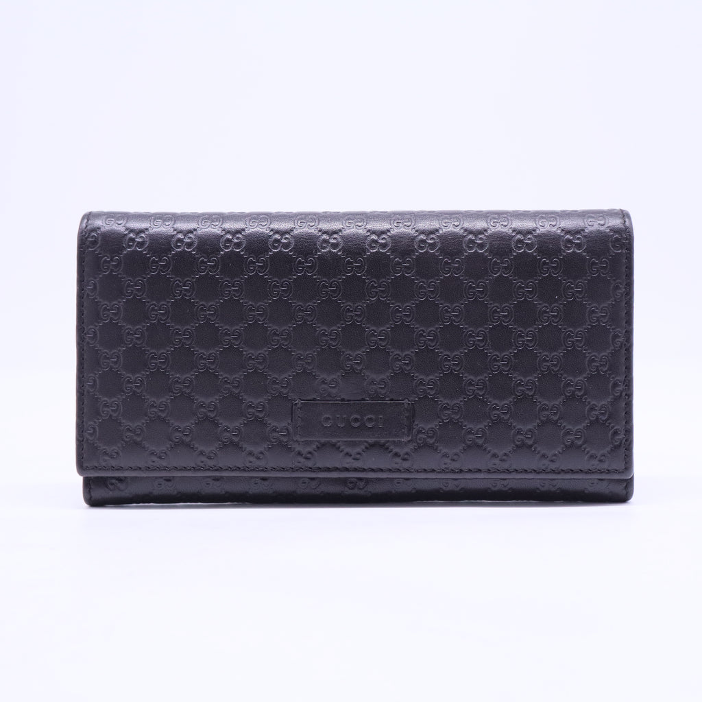 Black Micro Guccissima Leather Continental Wallet W20401