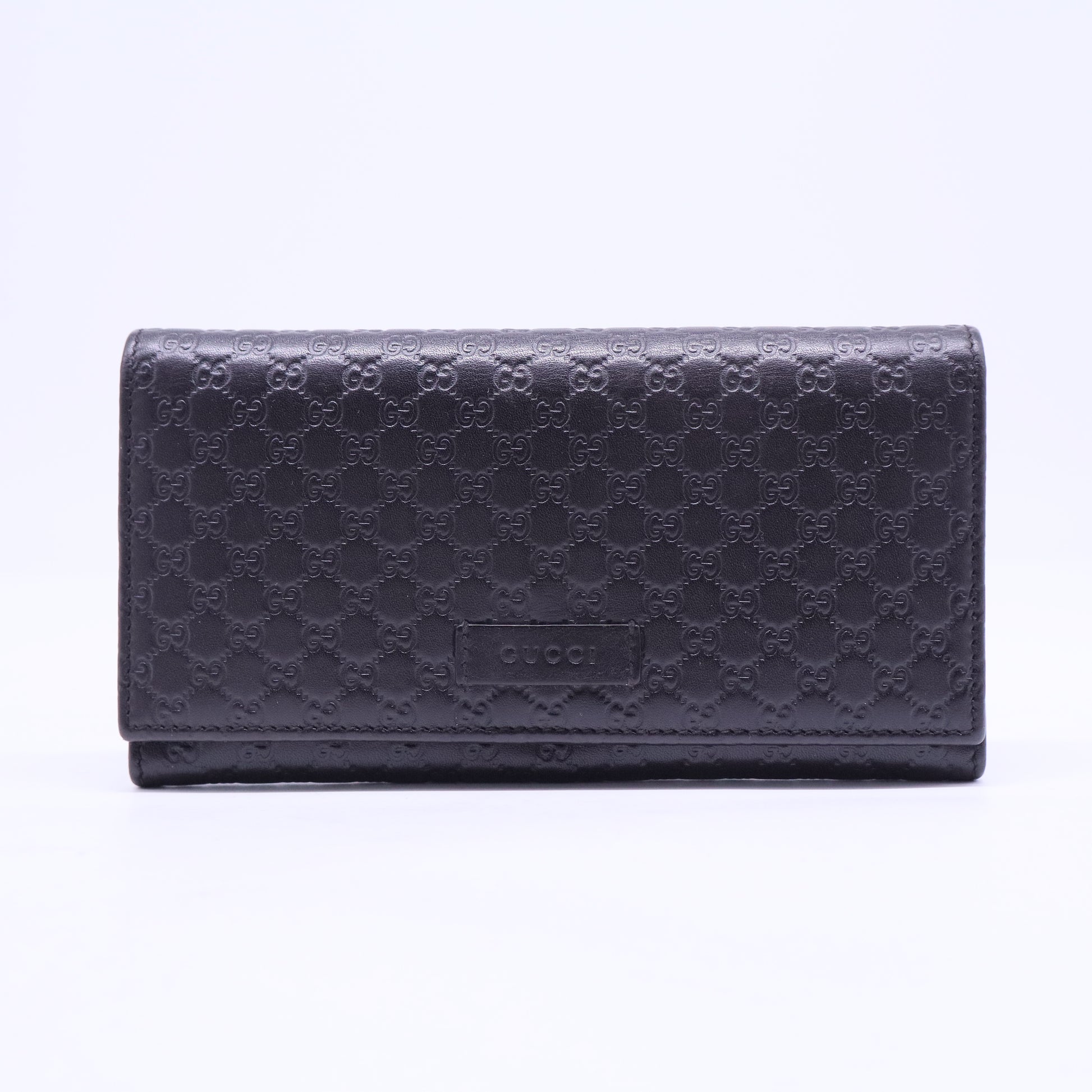 Black Micro Guccissima Leather Continental Wallet W20401