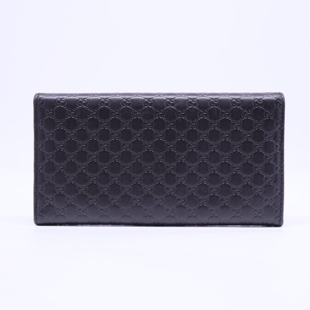 Black Micro Guccissima Leather Continental Wallet W20401