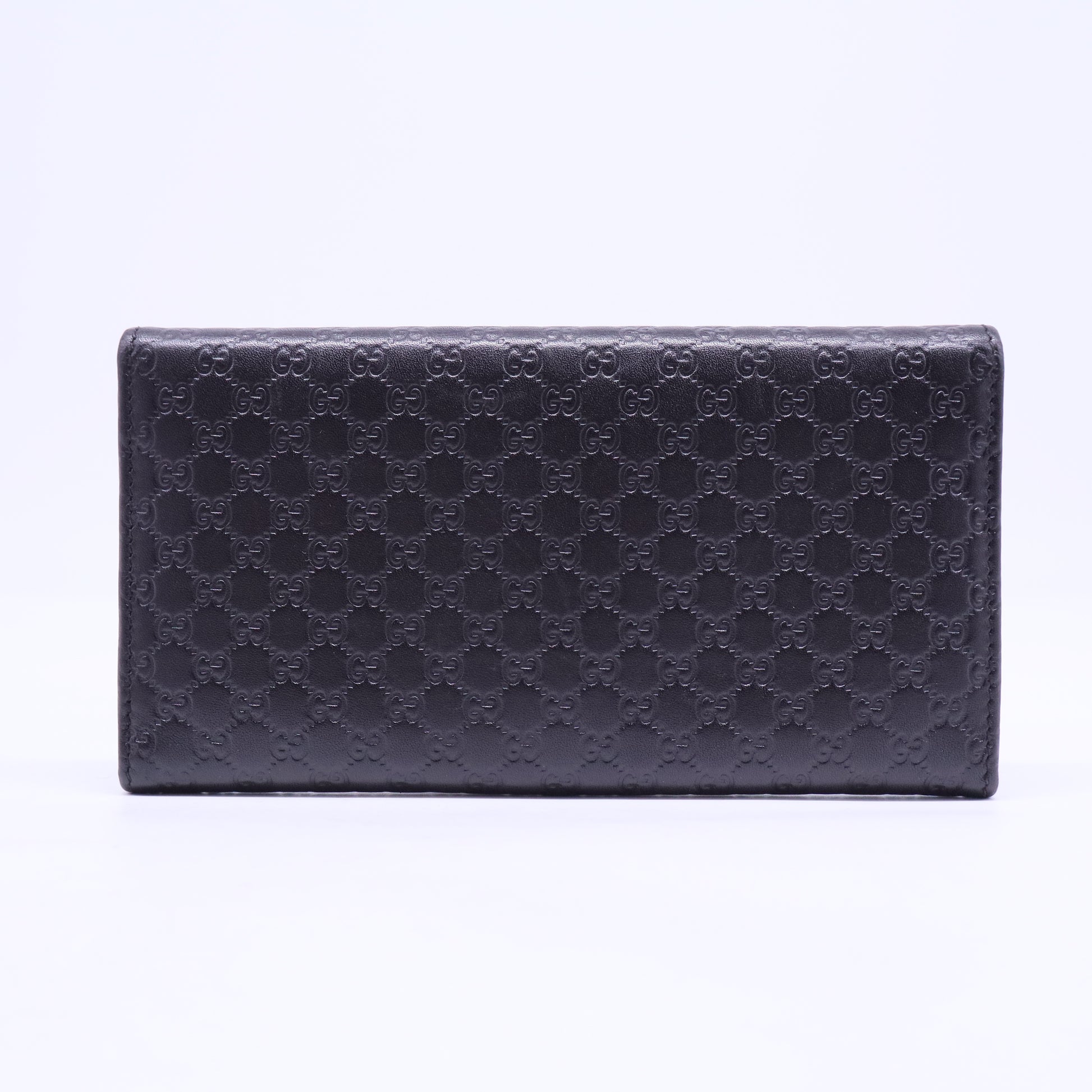 Black Micro Guccissima Leather Continental Wallet W20401
