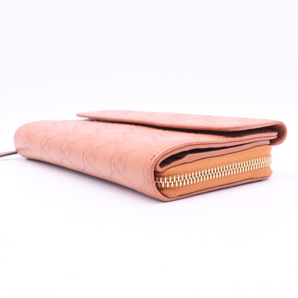 Guccissima Zip Around Wallet Microguccissima Pattern French Purse
