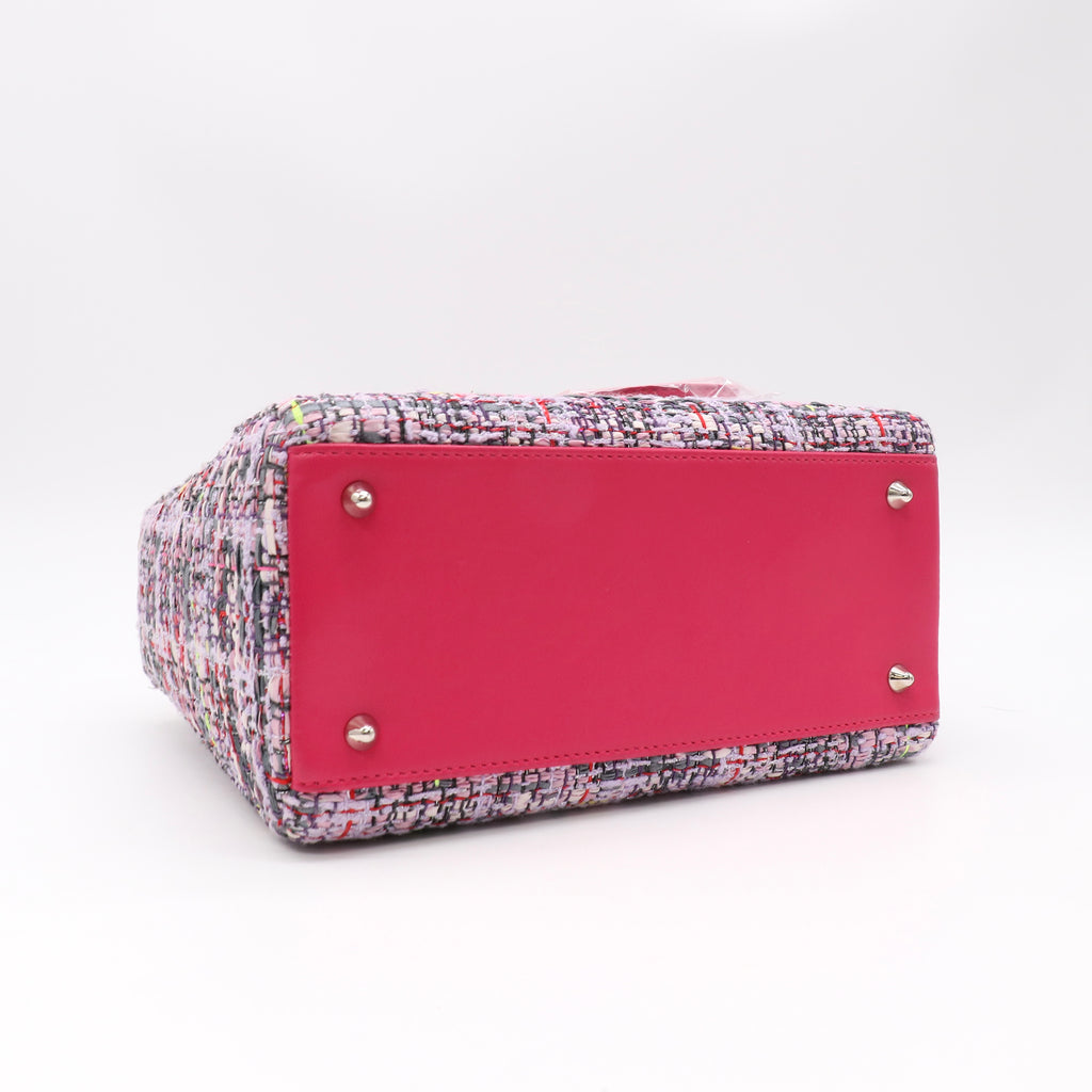 Christian Dior Lady Dior Bag Tweed With Leather Bag Twins LDJ5035