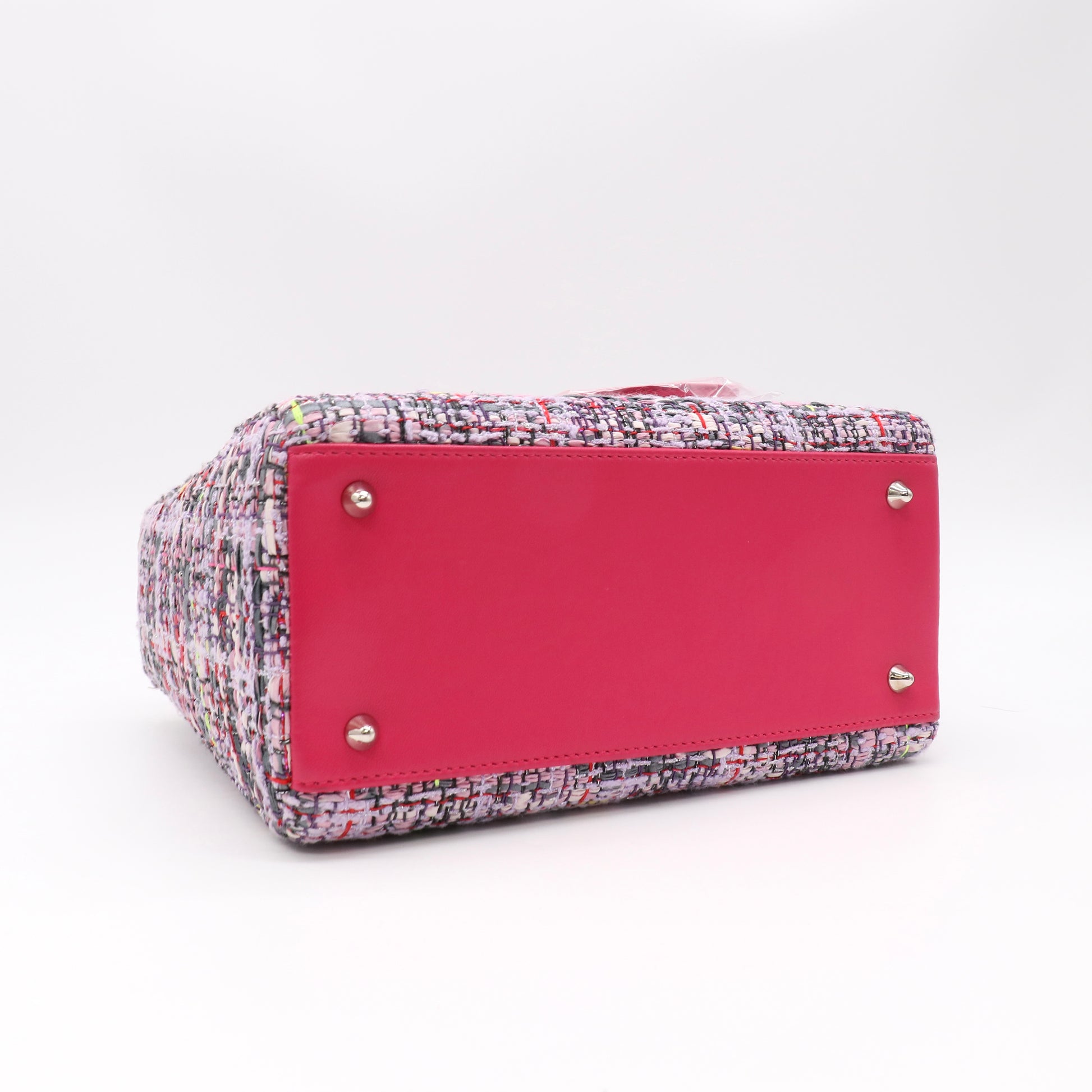 Christian Dior Lady Dior Bag Tweed With Leather Bag Twins LDJ5035