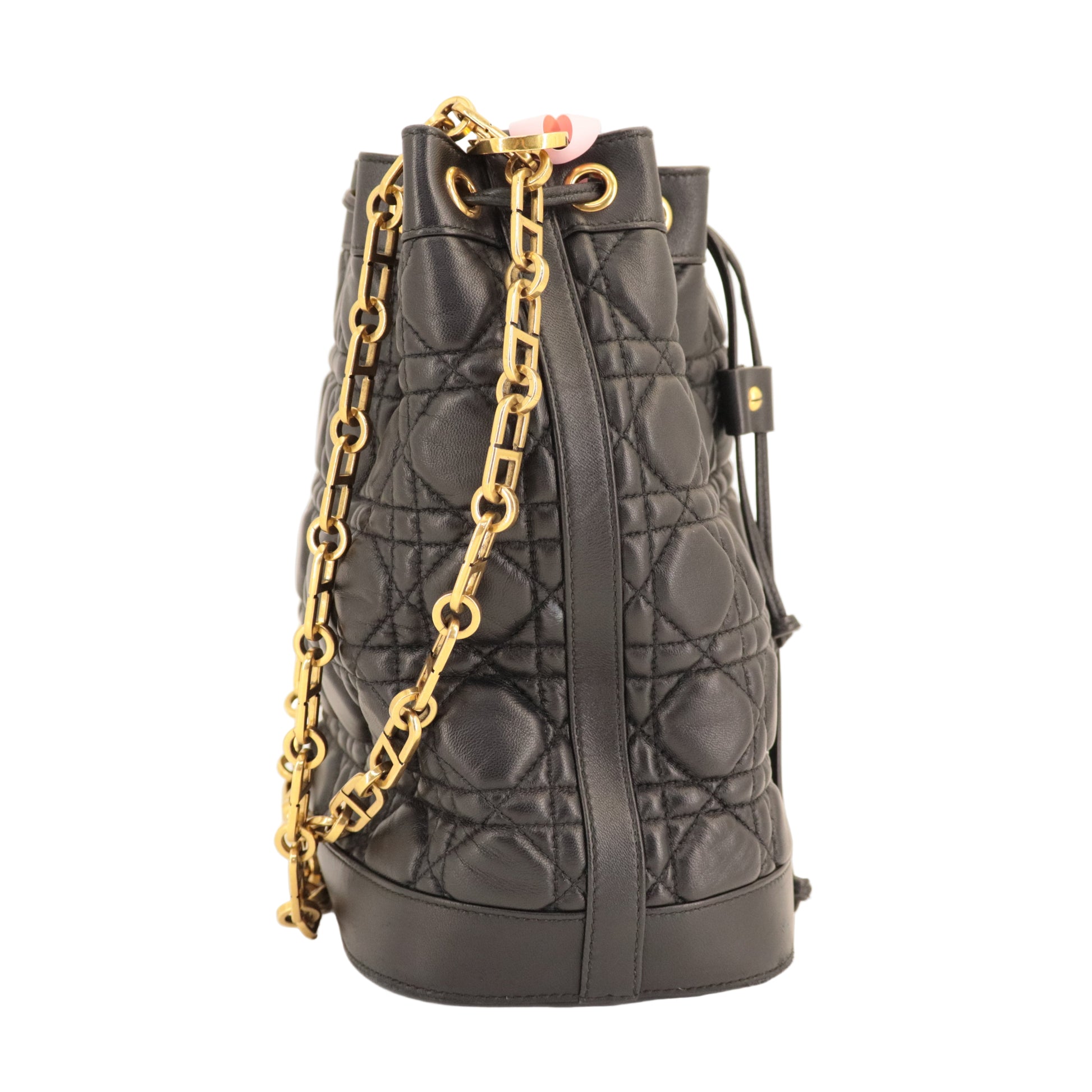 Dior Cannage Drawstring Bucket Bag twins