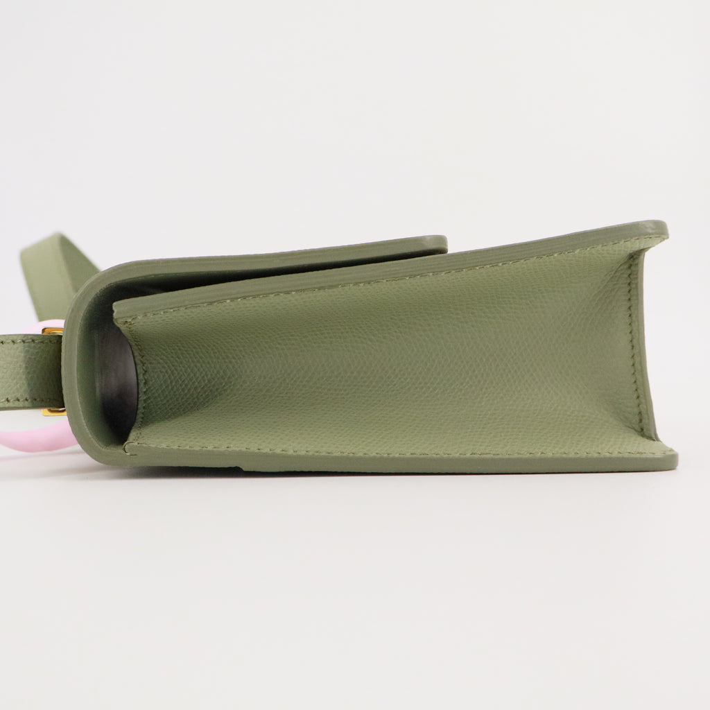 Christian Dior Smooth Calfskin Micro 30 Montaigne Flap Bag Mint Green Twins
