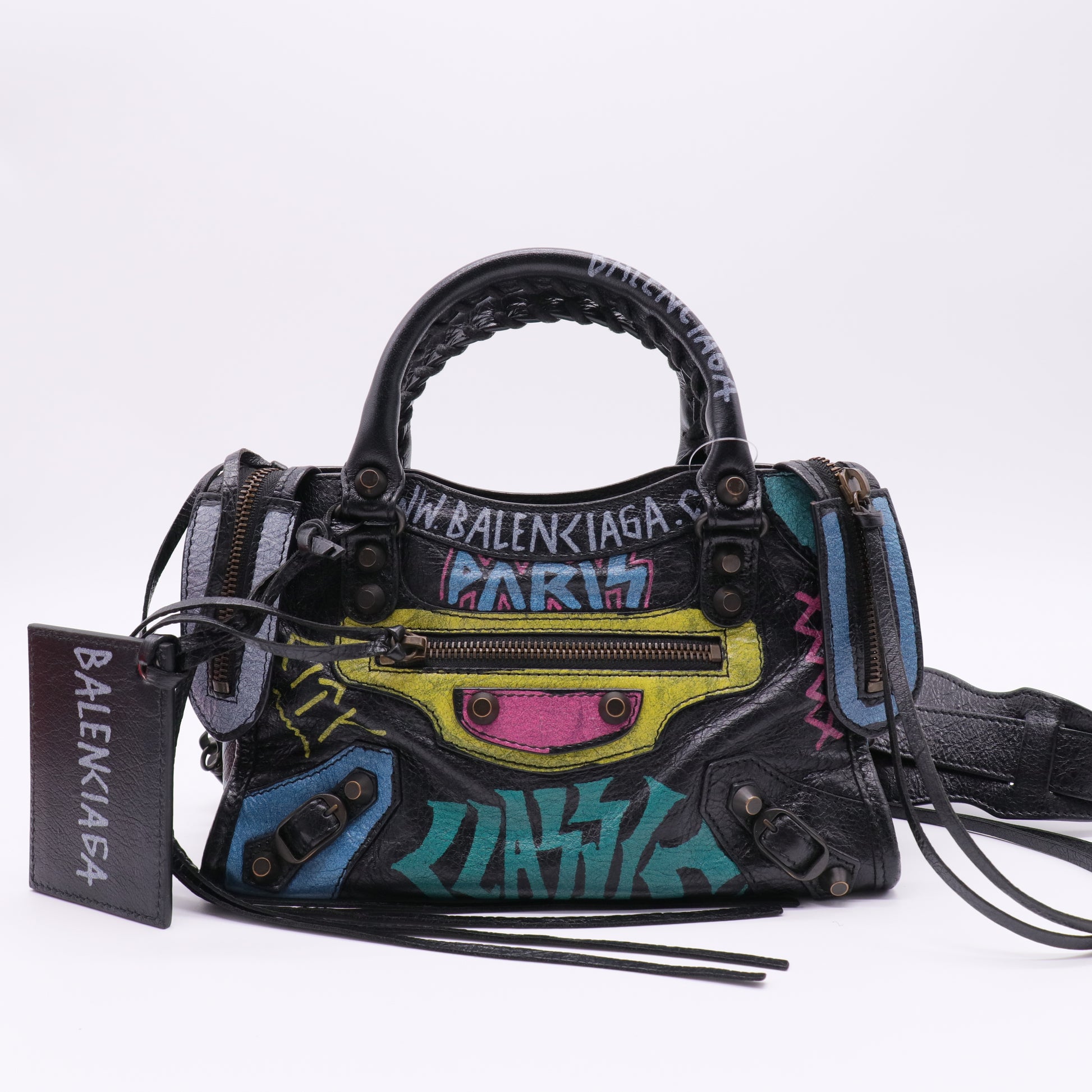 City Graffiti Classic Studs Bag Leather Mini twins