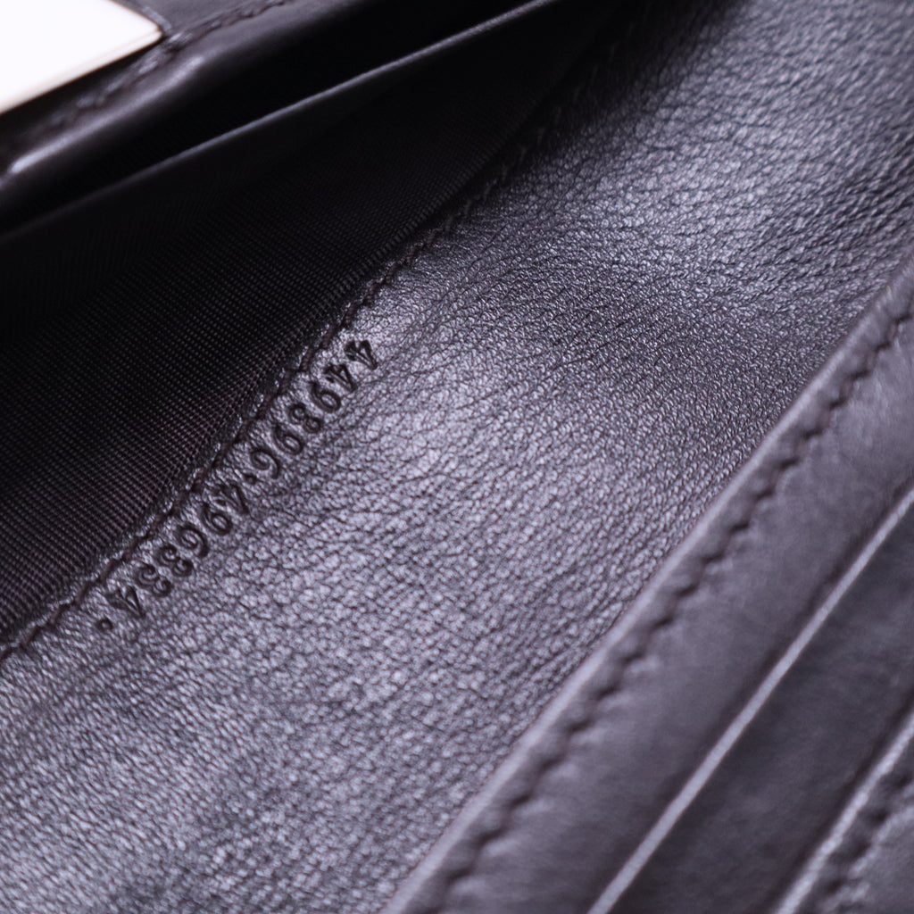 Black Micro Guccissima Leather Continental Wallet W20401