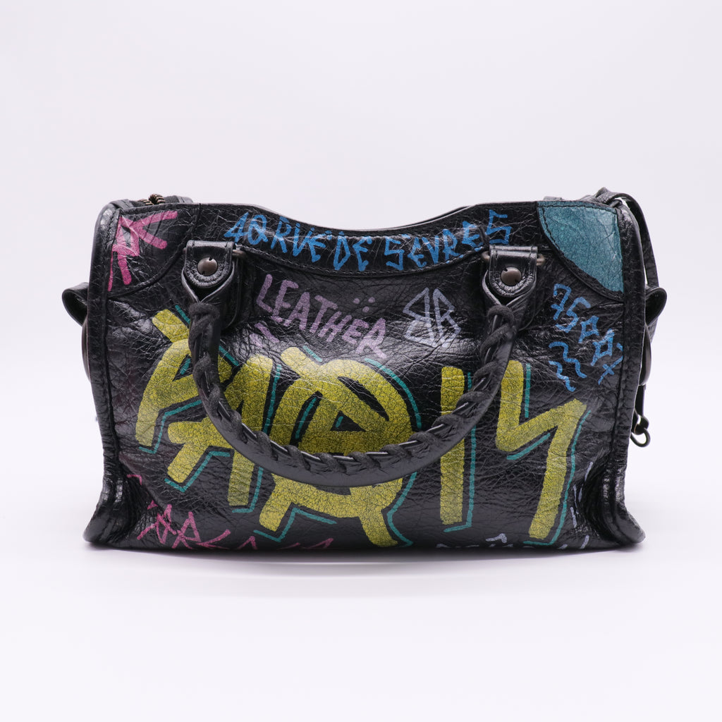 City Graffiti Classic Studs Bag Leather Mini twins