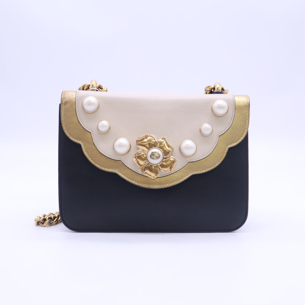 Gucci Pearly Peony Chain Shoulder Bag twins LDJ5802